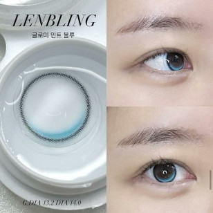 【散光】Lenbling Eye Only 1 Month Glomi Mint Blue 每月抛棄散光彩妝隱形眼鏡